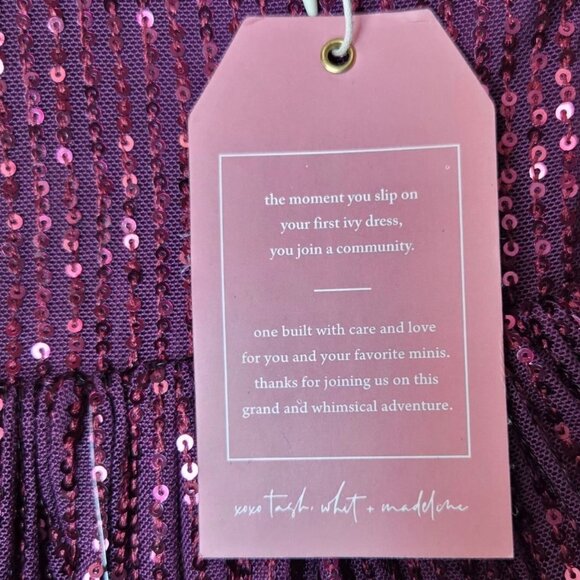 Ivy City Co Plum Purple Sequined Toddler Party Holiday Dress 12-18M Mommy and Me - Picture 5 of 8